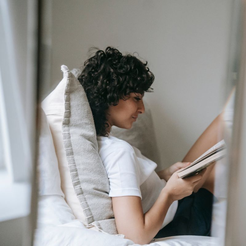 Sands fulton woman reading book relaxing